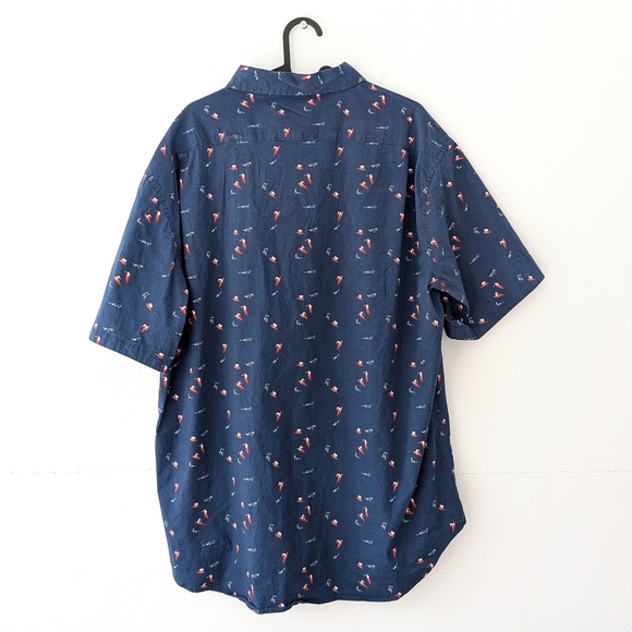 Jachs NY Men's Blue Short Sleeve Button-Up Shirt with Surfer Pattern ~ Size XL - Picture 5 of 6